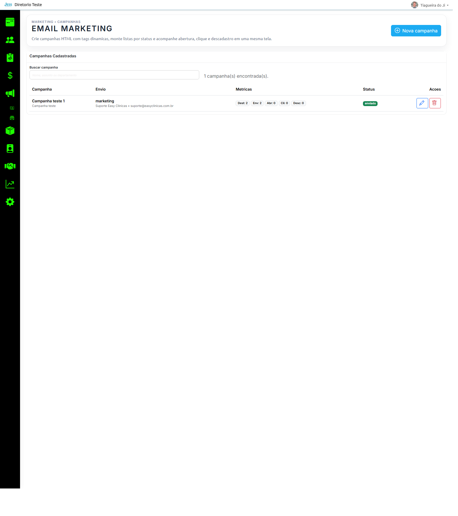 Email marketing do EasyClinicas